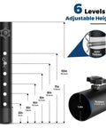 Premium Heavy Duty Folding Table Leg Extenders Six Adjustable Height Risers with size markings for easy height adjustment.