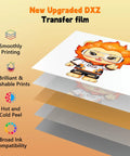 Illustration of layers in DTF Transfer Film Roll 8.27 Inch X 328 Feet Pre Treat Sheet PET Heat Transfer Paper for vibrant prints
