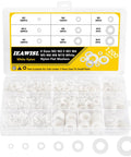 1200Pcs White Nylon Flat Washers Set For Screws And Bolts M2 To M10 Perfect For DIY And Pro Jobs, durable and organized in storage box