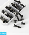 Heavy Duty M6 Flat Head Hex Socket Cap Screws Set, 8, 12, 16, 20, 25mm Lengths, Fully Threaded Countersunk Bolts, 10.9 Grade
