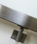 Satin Stainless Steel Square Handrail Wall Bracket For Slim Flat Bottom Tubes Marine Grade AISI 316 Outdoor Or Indoor Use