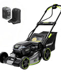 60V Brushless Cordless Self Propelled Lawn Mower With 21 Inch Deck 5Ah Battery LED Headlight Rapid Charger 3 In 1 Versatility For Large Yards Quiet Power Low Maintenance Durable Lawn Care Machine shown with battery and charger