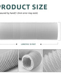 3 Inch Marine Blower Hose Replacement Kit for Boat Vent Bilge Blower Exhaust Fan 10 Feet Long Two Pieces Flexible Duct Hose Fits Marine Ventilation Systems And Bilge Heaters High Temperature Resistant, shown in detail and size measurement diagram.