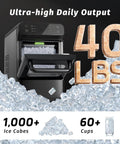 Nugget Ice Maker With 1.2 Gallon Tank Delivers 40 Lbs Per Day Of Soft Chewable Ice Auto Water Supply Preset Timer Self Cleaning