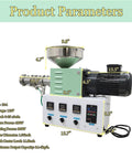 Built Like A Tank Single Screw Extruder For Making 3D Printer Filament With Hella Adjustable Temperature For Abs pcl bla And Pek 110V 1.37 Inch Die dimensions with control panel and motor.
