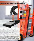 Close-up of rubber thickened tracks on Heavy Duty Electric Stair Climbing Dolly With 37.4 Inch Extended Tracks for durability.