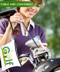 Golfer with 24 Pack Golf Pouch Bags Set in 12 Styles hanging on bag, ideal travel accessory for cosmetics, toiletries, phone, and keys