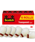 Crystal Clear Office Tape That Sticks Like A Pro, Three Quarters Inch Wide By One Thousand Inches Per Roll, One Inch Core, Pack Of Six Boxes