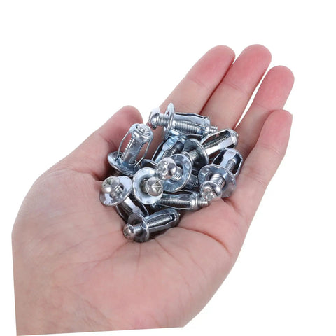 Heavy Duty Petal Expansion Screw Set M4 M5 M6 Built To Last Metal Expansion Bolts For Hollow Wall Plasterboard Installations, Secure Fastening For Furniture Assembly, DIY Projects, And Home Repairs. hand holding metal drywall anchors