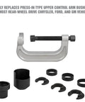Upper Control Arm Bushing Press Kit For Easy No Hassle Removal And Installation Of Control Arm Bushings Without Damaging The Arm, with tool components