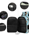 Cool Seagulls Design Travel Laptop Backpack With Large Capacity Waterproof Durable Daypack for women and men, open front view.
