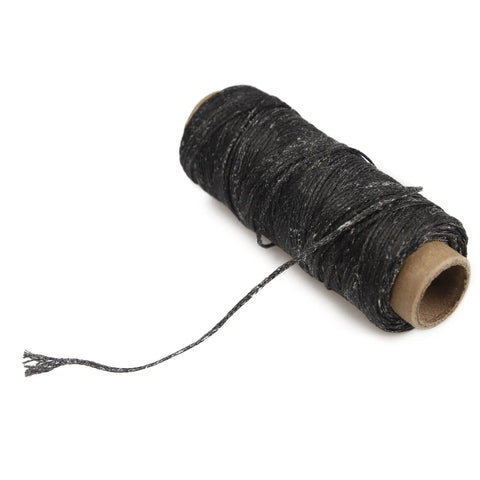 Black spool from Waxed Leather Sewing Thread Kit With 55 Yard Spools And Pro Grade Needles, DIY Weave Repair For Upholstery, Car Interiors, Bags