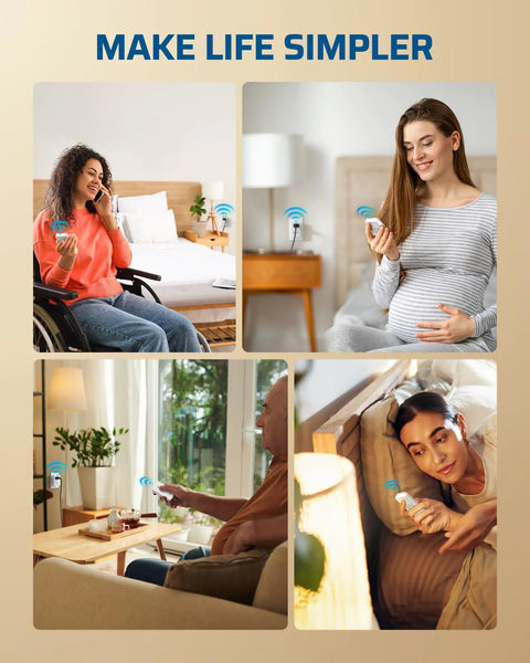 People using Remote Control Outlet With Magnetic Base 100 Ft RF Wireless Switch at home for lamps and appliances