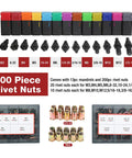 16 Inch Rivet Nut Tool Kit With 13 Metric And SAE Mandrels AIUITIO Edition Nutsert Rivet Tool Set With 200 Rivnuts