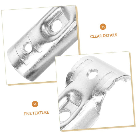 Close-up view of Six Pack Carbon Steel Fence Rail T Clamps End Rail Connectors No Weld Design for chain link fences and handrail projects.