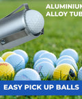 Portable Golf Ball Retriever Shag Bag Kit with Detachable Aluminum Tube for Easy Ball Pickup