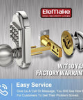 Stainless Steel 304 Mechanical Door Lock With Keypad And Deadbolt No Battery Needed Lock By Turning Knob Or Using Key Passcode