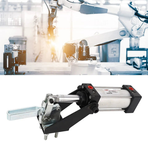 Straight Up Heavy Duty Pneumatic Toggle Clamp Featuring Slick Quick Release Design For Rock Solid Load Bearing Performance In Industrial Welding And Precision Mold Making Workspaces