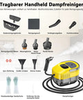 Brand New Handheld Steam Cleaner With Adjustable 3-Level Pressure Settings And One Point Six Qt Tank For Fast Cleaning accessories and components