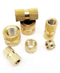 Knurled Threaded Inserts In Solid Brass M1.6 Through M5 For 3D Printer Builds Hot Melt Thread Insertion And Injection Molding 10 Or 25 Piece Pack