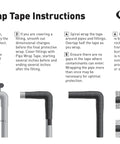 Instructions for using Outdoor Pipe Wrap Tape 2 Inch By 50 Feet UV Resistant With Strong Adhesive Backing For PVC ABS Copper Galvanized.