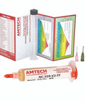 No Clean Tacky Flux For Hand Soldering Tin Lead ROL0, 10g Syringe Kit, with soldering profiles card and applicator tips