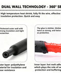 3:1 dual wall heat shrink tube with adhesive lining, black polyethylene insulation sleeve for wire sealing