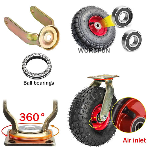 Heavy Duty Rubber Caster Wheels With Precision Ball Bearings For Smooth Silent Roll And No Sweat Swivel Action Rock Solid Non Marking Design Built Tough Zero Fuss Setup For Carts Furniture And Shop Projects