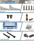 1600 Pcs M3 Screw Kit With 12.9 Socket Cap Head And 10.9 Socket Button Head Screws, Alloy Steel Black Zinc Plated, organized in box