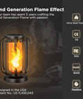 Lit Real Flame Solar Lanterns With USB Charging Four Modes Waterproof Outdoor Lights showcasing 2nd generation flame effect.