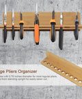 Must Have Wall Mount Screwdriver Rack And Pliers Holder Set Bamboo Tool Organizer showcasing large pliers neatly organized