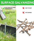 8 Inch Heavy Duty Galvanized Landscape Stakes Kit With Gasket Caps, spiral stakes driven into ground in garden setting