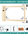 Heavy Duty Self Close Wooden Gate Hardware Kit Featuring Adjustable Tension Spring Hinge And Rock Solid Bracket For No Fuss Backyard Fence Install That Just Works Perfect, showcasing components and bracket.