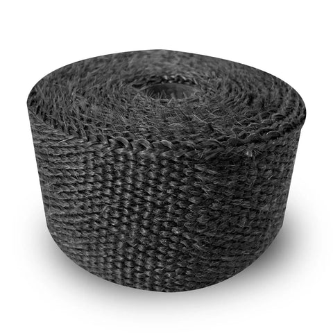 2 Pack Fireproof Pipe Wrap Insulation 2 Inch Wide 16 Feet Long Fiberglass Heat Shield Tape Pipe Webbing For Stove Flue Protector Includes 4 Clamps Black