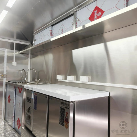 Kickstart Your Street Food Hustle With This Commercial Grade Mobile Food Truck Trailer Equipped With Full Stainless Steel Prep Areas.