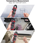 Rugged Digital Clamp Meter And Multimeter measuring temperature in various environments, showing versatility and accuracy.