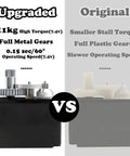 Comparison of upgraded Beefed Up 21T 11KG Metal Gear Steering Servo vs original plastic gear RC servo
