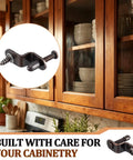 Top Shelf Adjustable Glass Retainer Clips For Cabinet Doors Bronze 30 Pack Value Bundle on kitchen cabinet with dishes.
