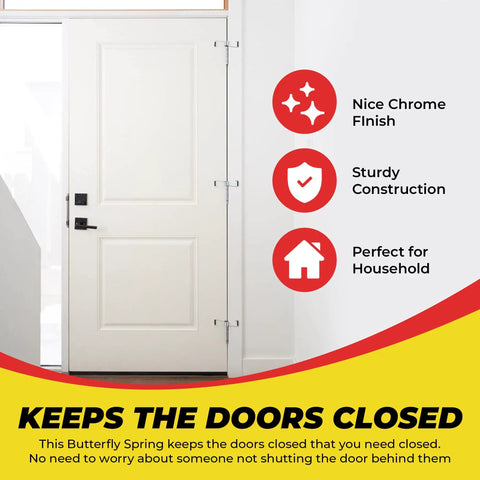 White door installed with self closing door closer kit for interior doors fits most hinge pins 4 pack with vinyl sleeves