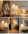 Super Sleek Bird Motion Sensor Wall Light With Heavy Duty Rechargeable Battery 2 Pack Zero Hassle USB Setup Works Like A Charm For Closets And Hallways All Year Round, installed in bedroom and entrance areas.