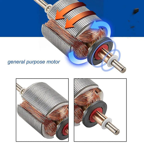 Close-up of Beefy Torque 5000 RPM 6V Mini DC Motor With Cylinder Magnetic Drive, showing copper windings and shaft details for projects.
