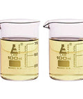 Two Pack Griffin Beaker Shot Glasses, 3.3oz Capacity, Borosilicate 3.3 Glass, Double Shot Laboratory Style Drinkware