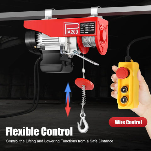 Electric Hoist With Remote Control 110V Winch Lift for Factories Warehouses and Construction Sites