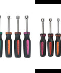 14 Piece SAE And Metric Nut Driver Set With Color Coded Nonslip TPR Grips And 3 Inch Hollow Shaft For Auto Mechanics And Pro Shops display