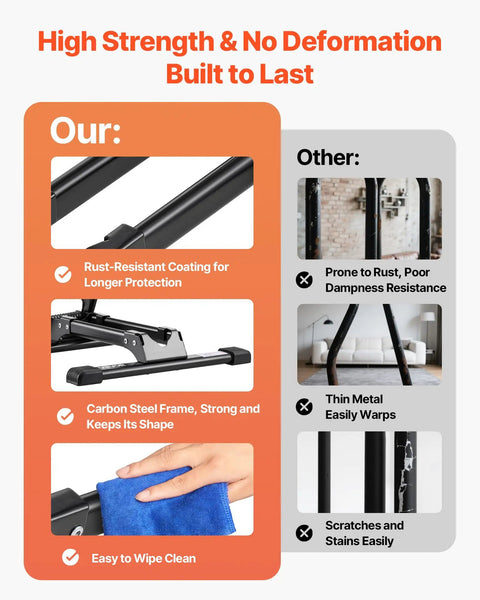 Comparison of Two Pack Bike Floor Stands For 20 To 27 Inch Mountain And Road Bikes Rust Resistant Alloy Steel Folding Rack features.