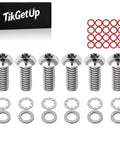 Heavy Duty Torx Titanium Alloy Bolts For Harley Derby Cover 5 Or 6 Hole Pattern Upgrades, with flat washers and o-rings.