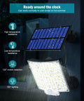 Split Solar Panel Outdoor Light Kit With 106 LED Motion Sensor IP65 Waterproof 120 Degree Lighting Garden Wall Light shown in use