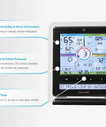 Front view of 5 In 1 Wireless Indoor Outdoor Weather Station With Color Display showing weather, humidity, barometer, and forecast data.