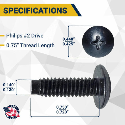 Top Drawer 10-32 Machine Screw And Cage Nut Bundle With Washers, Pro Grade Rackmount Gear Ready To Rock, Foolproof Setup For Any DIY Or Server Upgrade Project, Philips #2 drive, 0.75" threaded black screw.