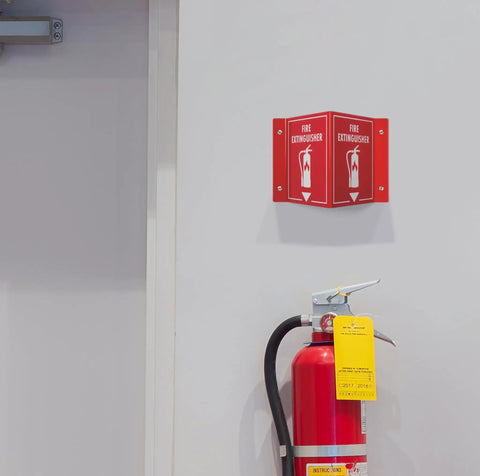 3D Fire Extinguisher Wall Sign With Projecting Design For Easy Emergency Visibility And Quick Access Indoor Durable OSHA Compliant Fire Safety Sign Measures Six By Eight By Four Inches For High Visibility And No Nonsense Reliability